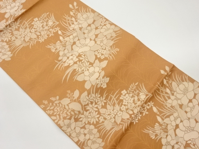 JAPANESE NAGOYA OBI / WOVEN FLORAL PLANTS